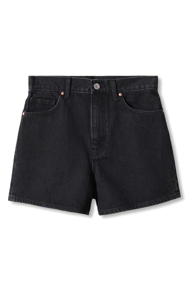 MANGO High Waist Denim Shorts, Alternate, color, 