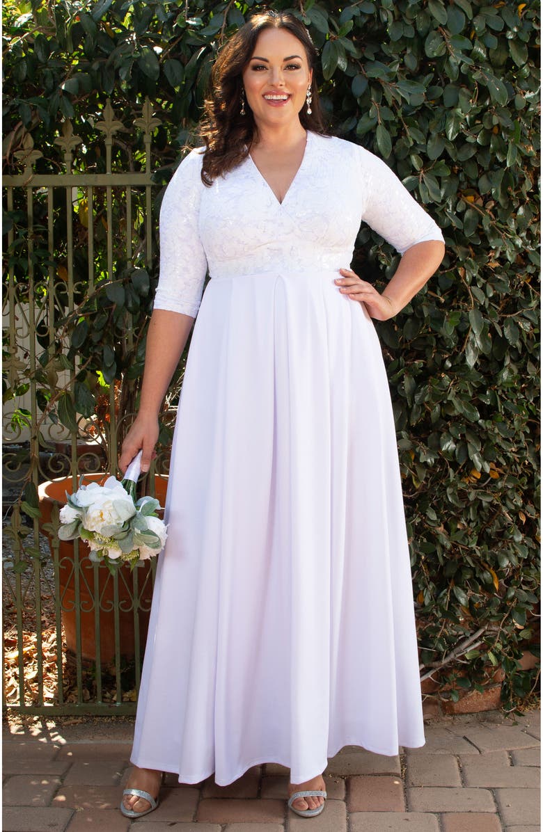 Kiyonna Starlight Sequin Pocket Wedding Gown, Alternate, color,