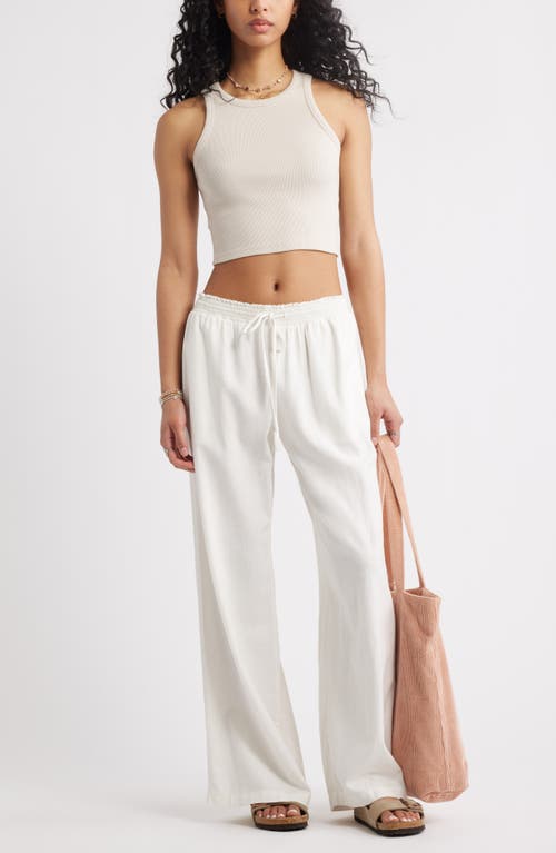 Bp. Linen Beach Pants In White Blanc