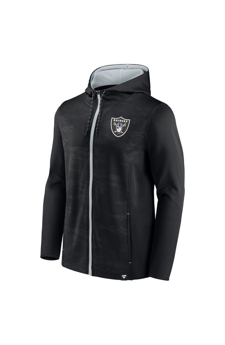 FANATICS Men's Fanatics Branded Black/Silver Las Vegas Raiders Ball Carrier Full-Zip Hoodie, Alternate, color,