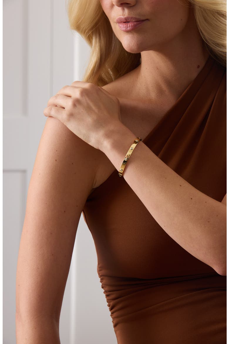 Honeycomb Bangle, Alternate, color, YELLOW GOLD/ DIAMOND