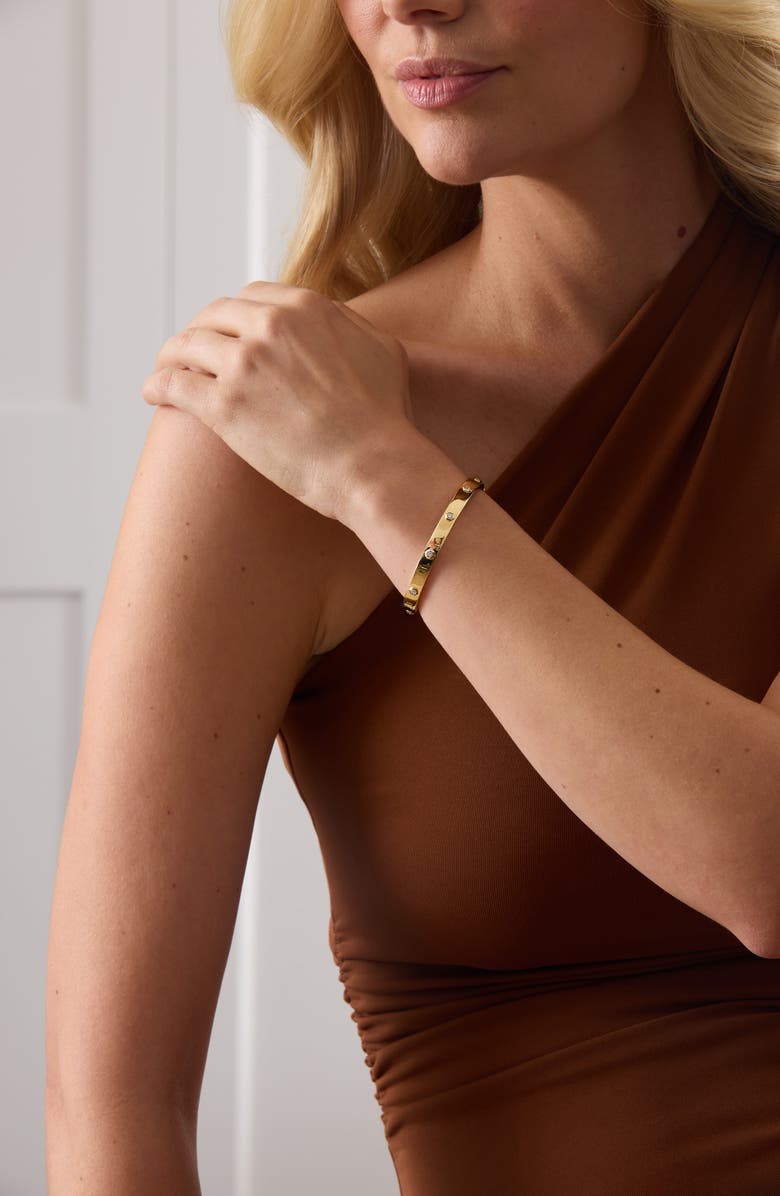 Sara Weinstock Honeycomb Bangle, Alternate, color, Yellow Gold/ Diamond