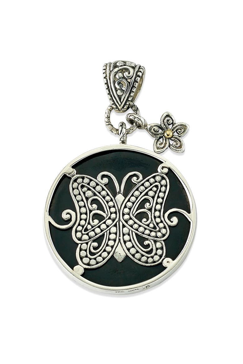 Blue Mother-of-Pearl Butterfly Pendant, Main, color, BLUE