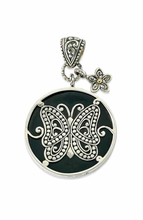 SAMUEL B. Blue Mother-of-Pearl Butterfly Pendant