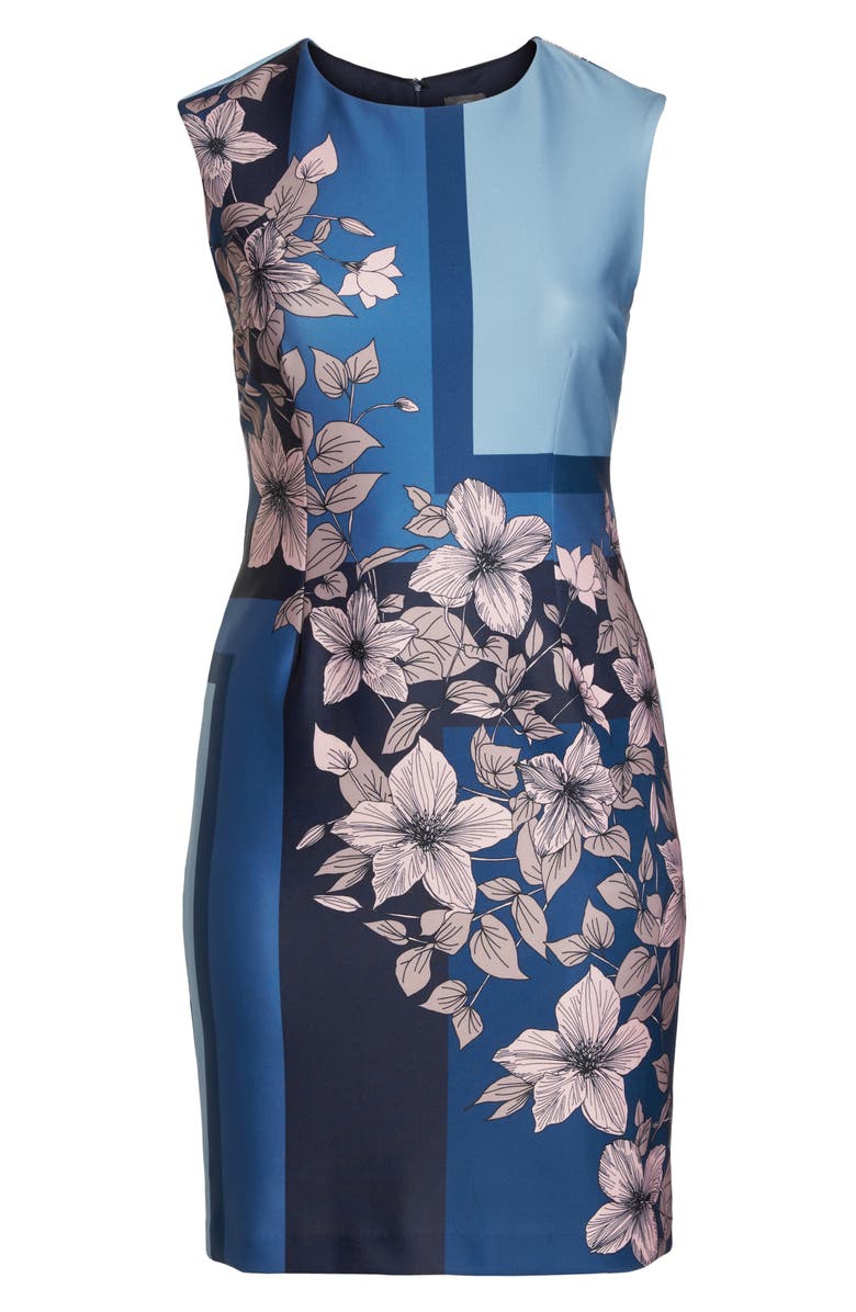 Vince Camuto Print Scuba Body-Con Dress, Alternate, color, 