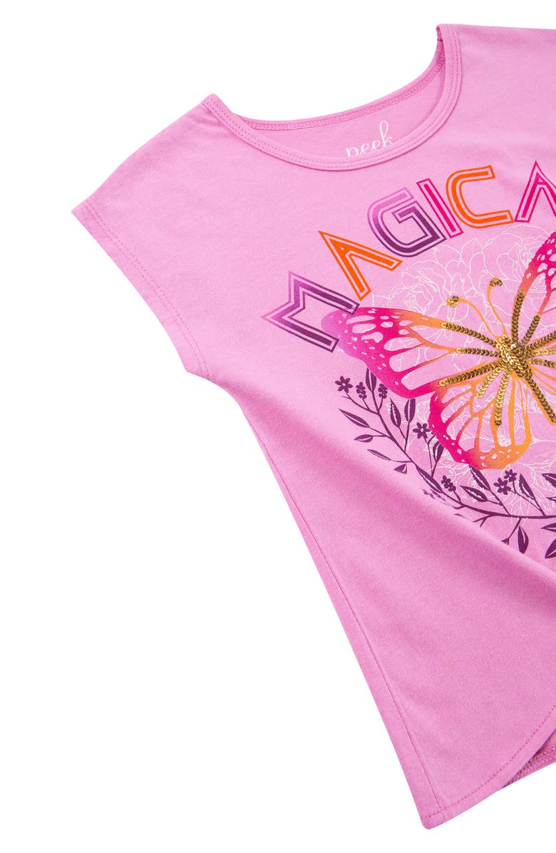 Peek Aren't You Curious Kids' Magical Butterfly Tie Front Graphic T-Shirt, Alternate, color,