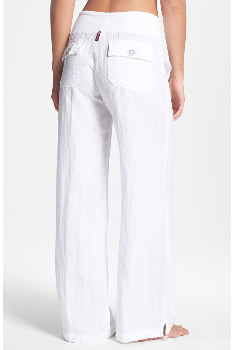 Relaxed Linen Cargo Pants, Alternate, color, WHITE