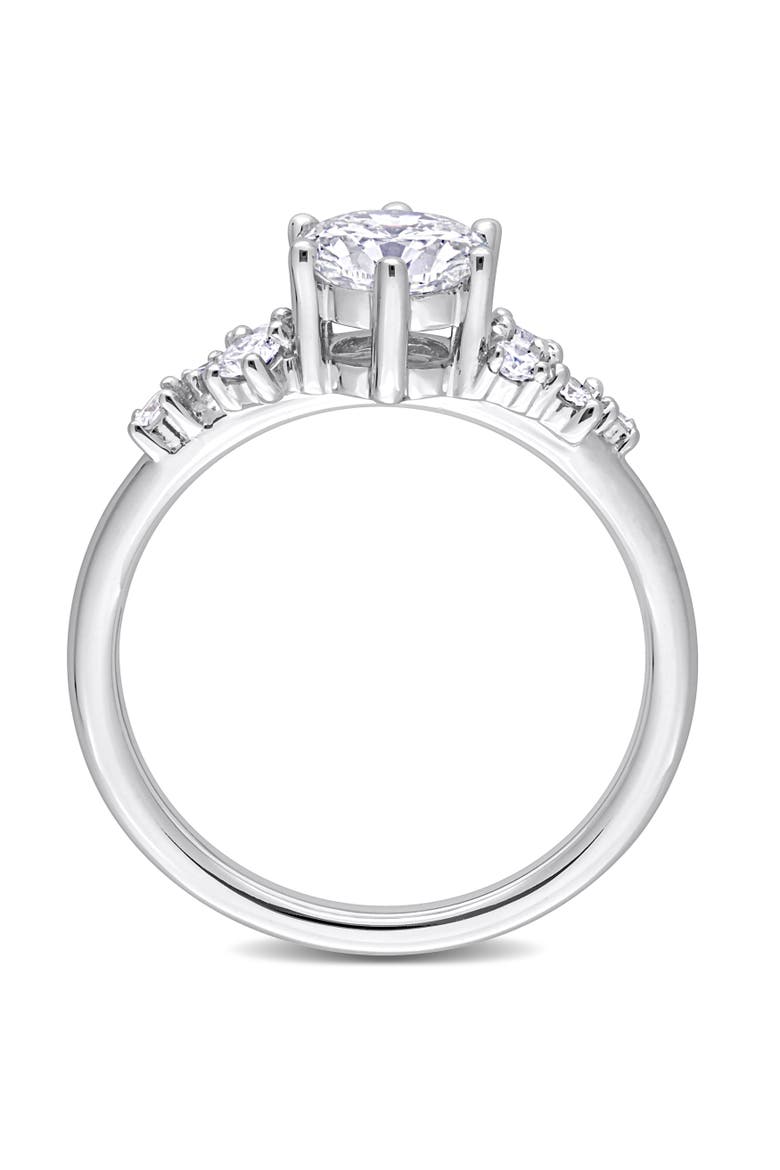 1-1/4 CTW Lab-Grown Diamond Cluster Ring 14k, Alternate, color, White Gold