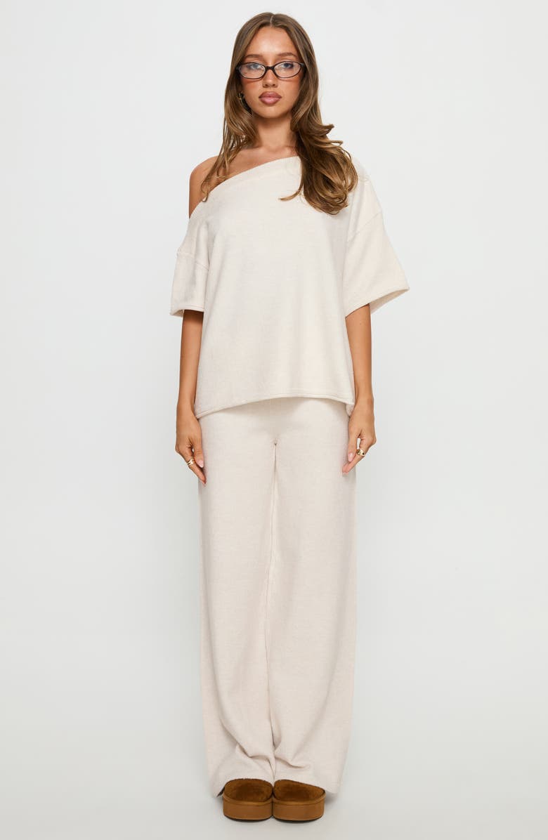 Princess Polly Kourta Oversize Off the Shoulder Top, Alternate, color, Oat