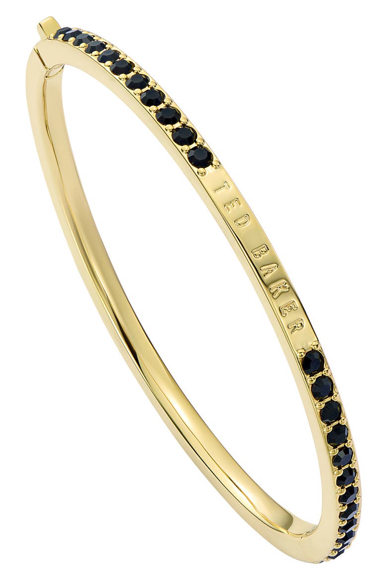Claudia Narrow Crystal Bangle, Alternate, color, GOLD TONE BLACK CRYSTAL