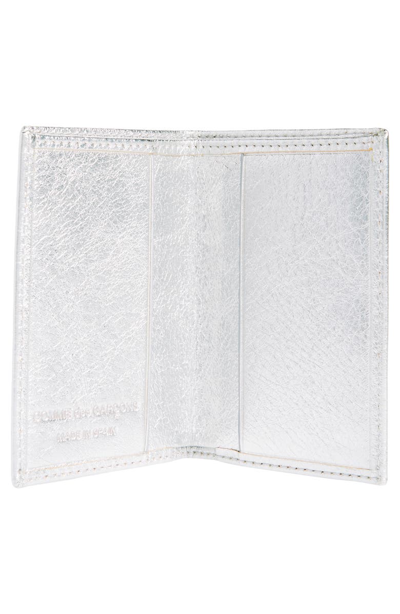 Comme des Garçons Wallets Metallic Leather Card Holder, Alternate, color, 