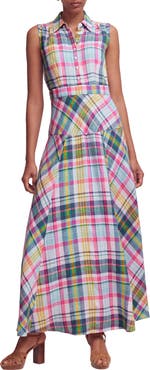 Boden Erma Madras Linen Maxi Dress