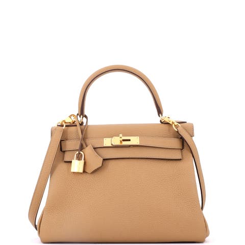 Kelly Handbag Brown Togo with Gold Hardware 28