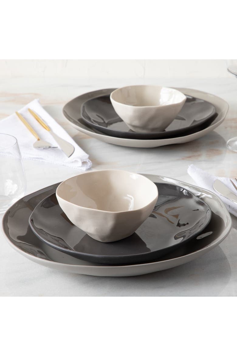 Tam Stoneware Dessert Bowl - Set of 4, Alternate, color, Pearl