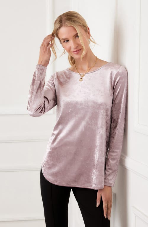 Karen Kane Crushed Velvet Top Shirttail Top In Pink