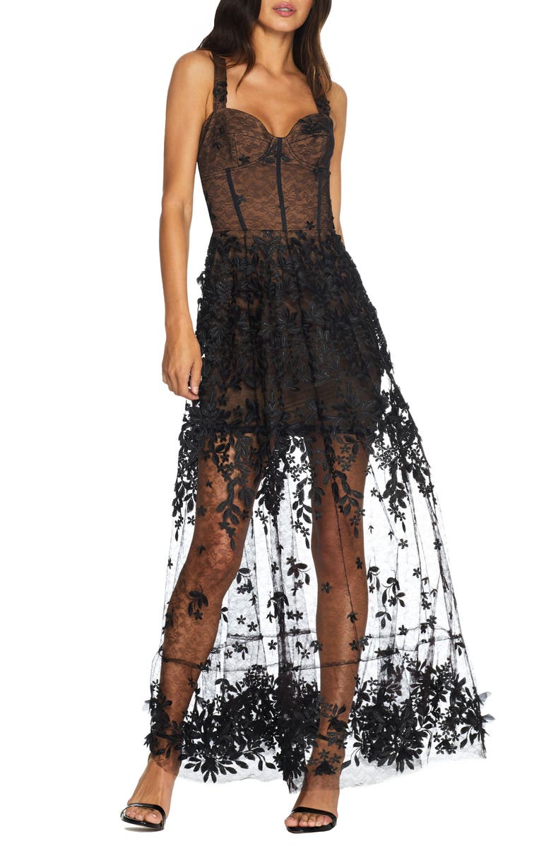 Dress the Population Anabel Sweetheart Bustier Lace Gown, Main, color, 