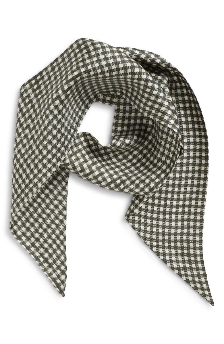 Vince Gingham Ribbon Silk Scarf, Alternate, color, Dark Tempenade