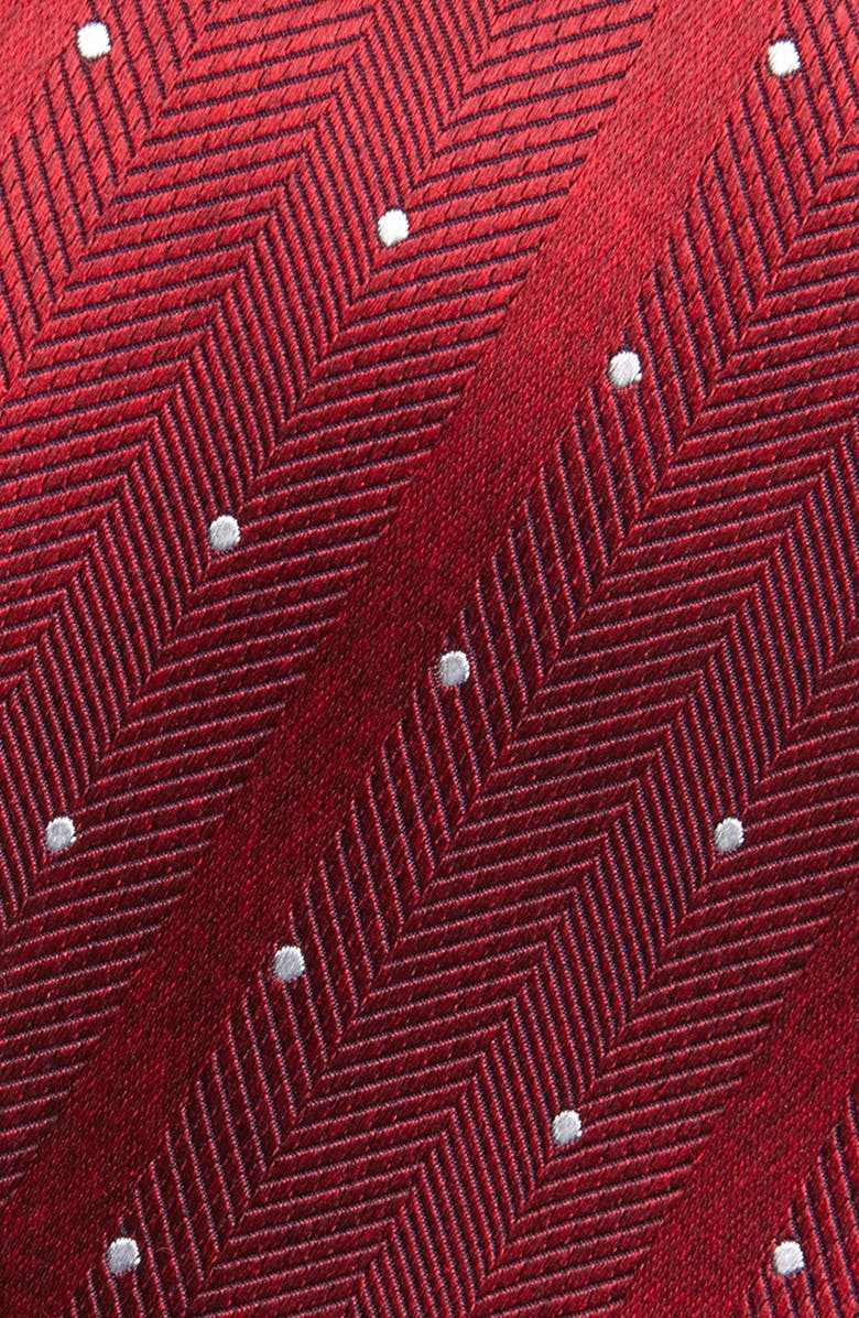 David Donahue Polka Dot Silk Tie, Alternate, color, Red
