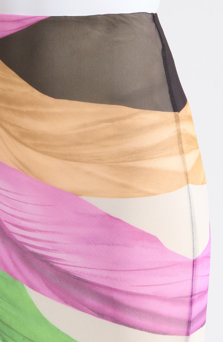 AFRM Tegan Feather Print Maxi Skirt, Alternate, color, Summer Feathers