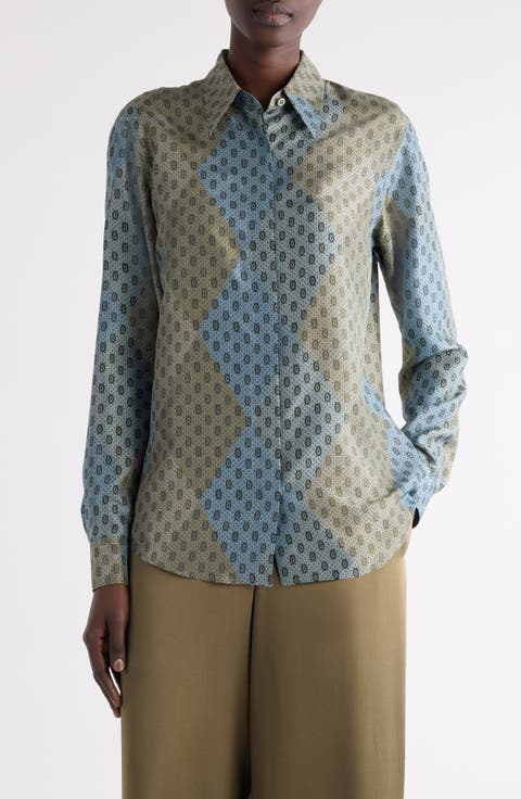 Cho Silk Button-Up Shirt