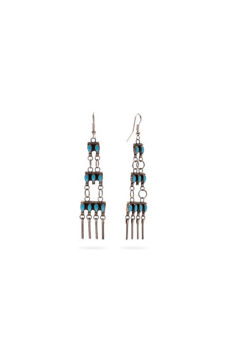 Turquoise Tribal Drop Earrings
