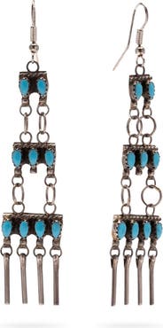 Fortela Turquoise Tribal Drop Earrings