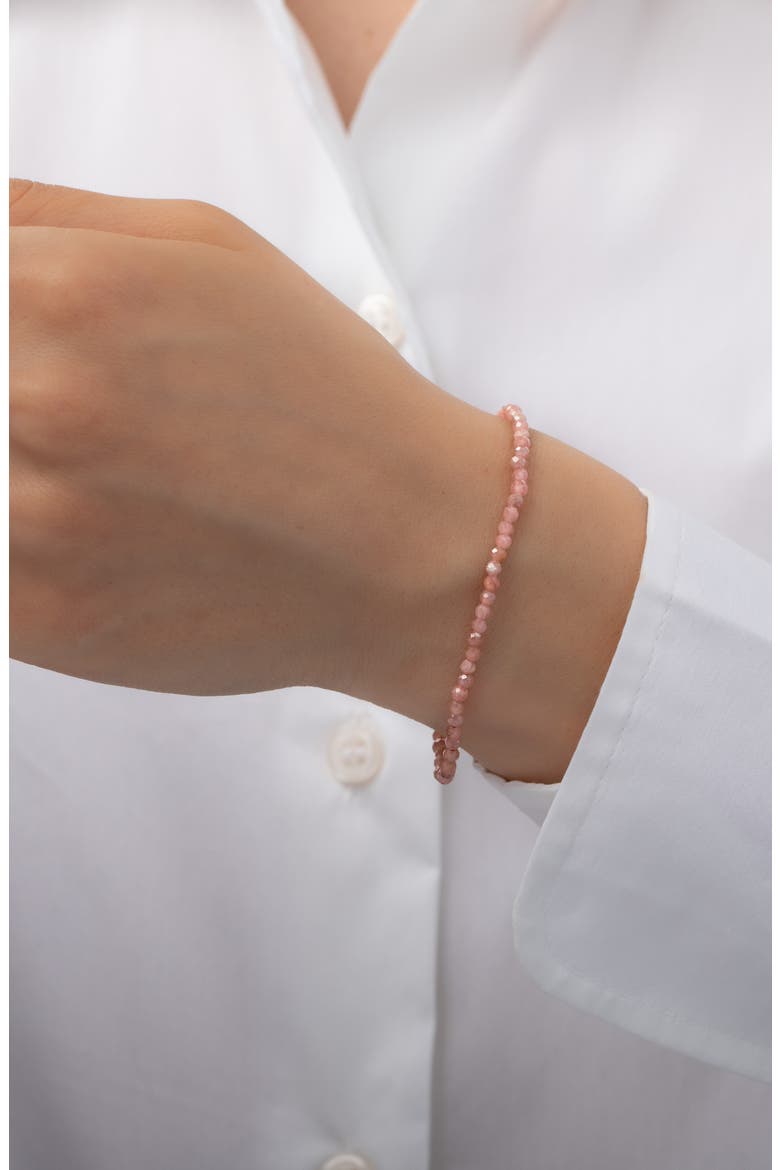 Rhodochrosite Stretch Beaded Bracelet, Alternate, color, PINK