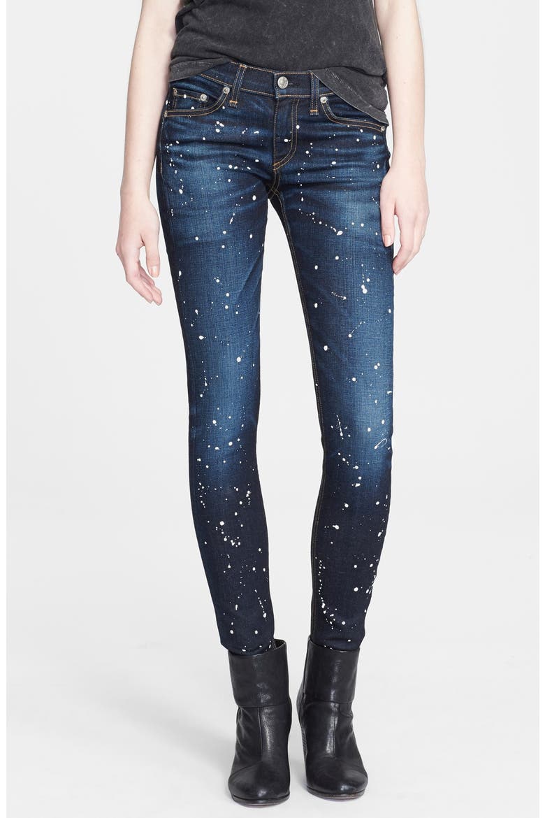 rag & bone/JEAN Stretch Skinny Jeans, Main, color, ANFIELD SPLATTER
