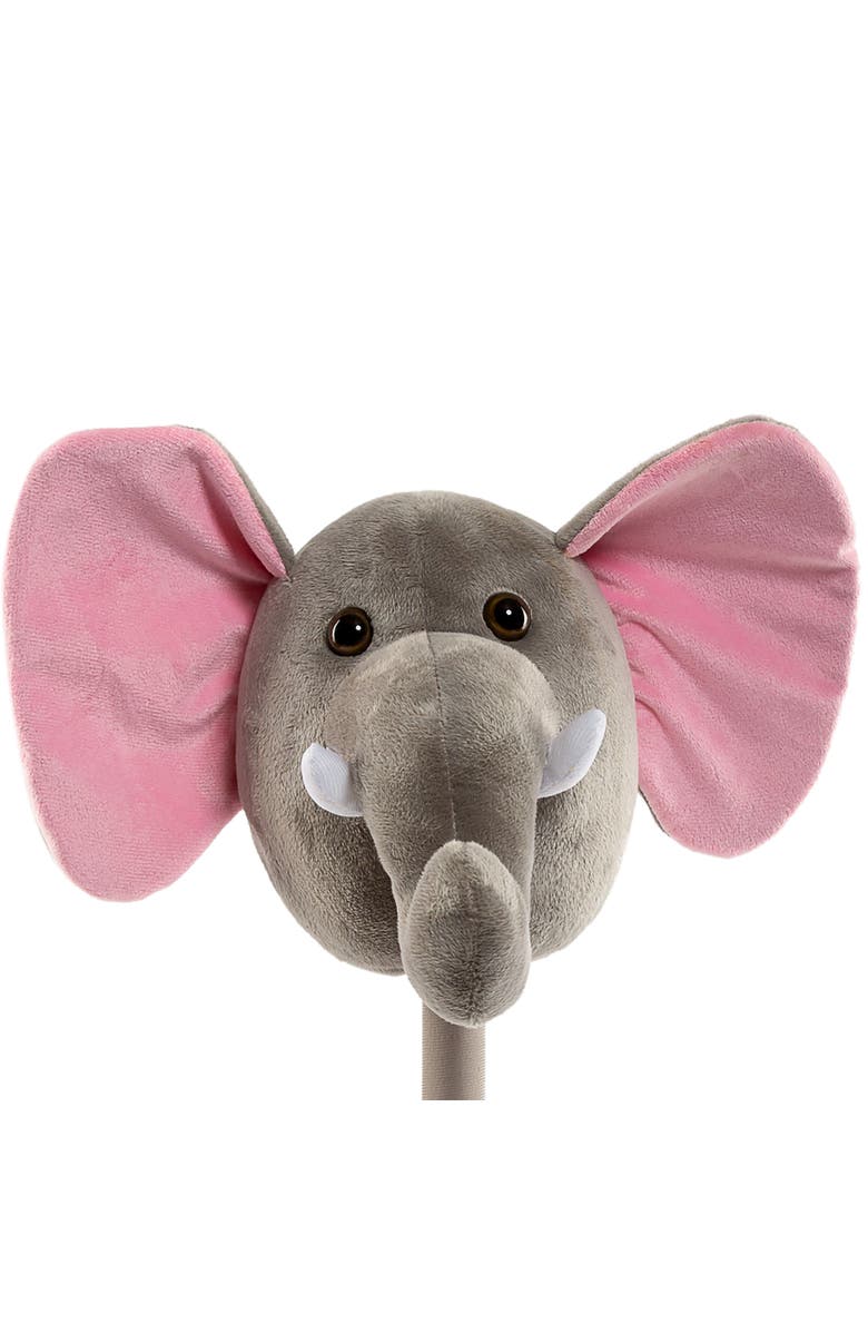 Ponyland Plush Action Elephant Stick with Music, Alternate, color, Gray