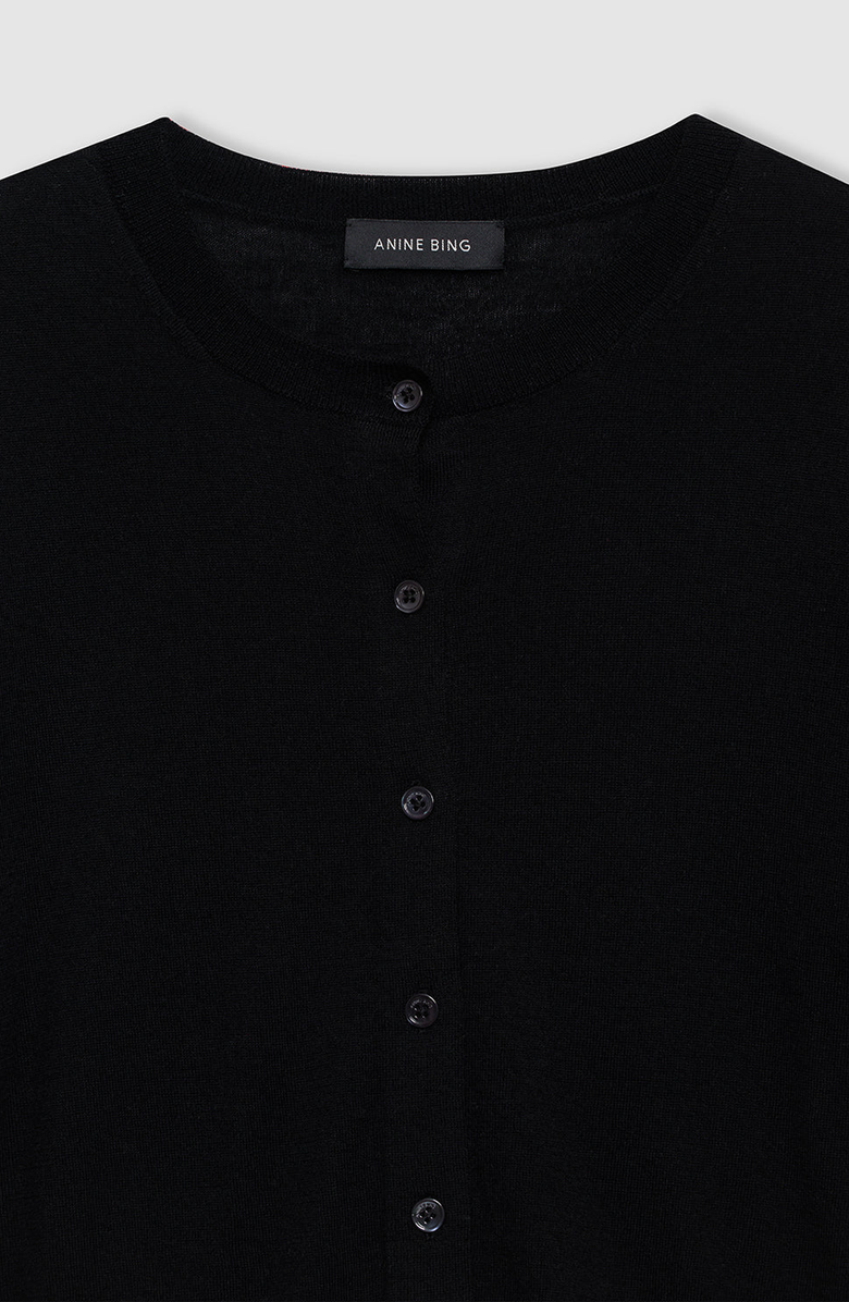 ANINE BING Moni Crop Cardigan, Alternate, color, Black