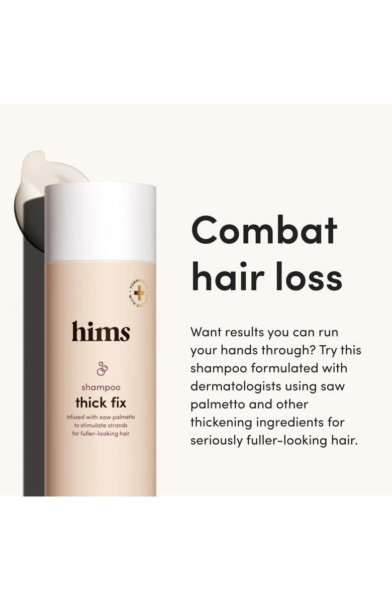 HIMS & HERS Thick Fix Shampoo Thickening, Strengthening, Saw Palmetto & Niacinamide Formula, Alternate, color, Beige