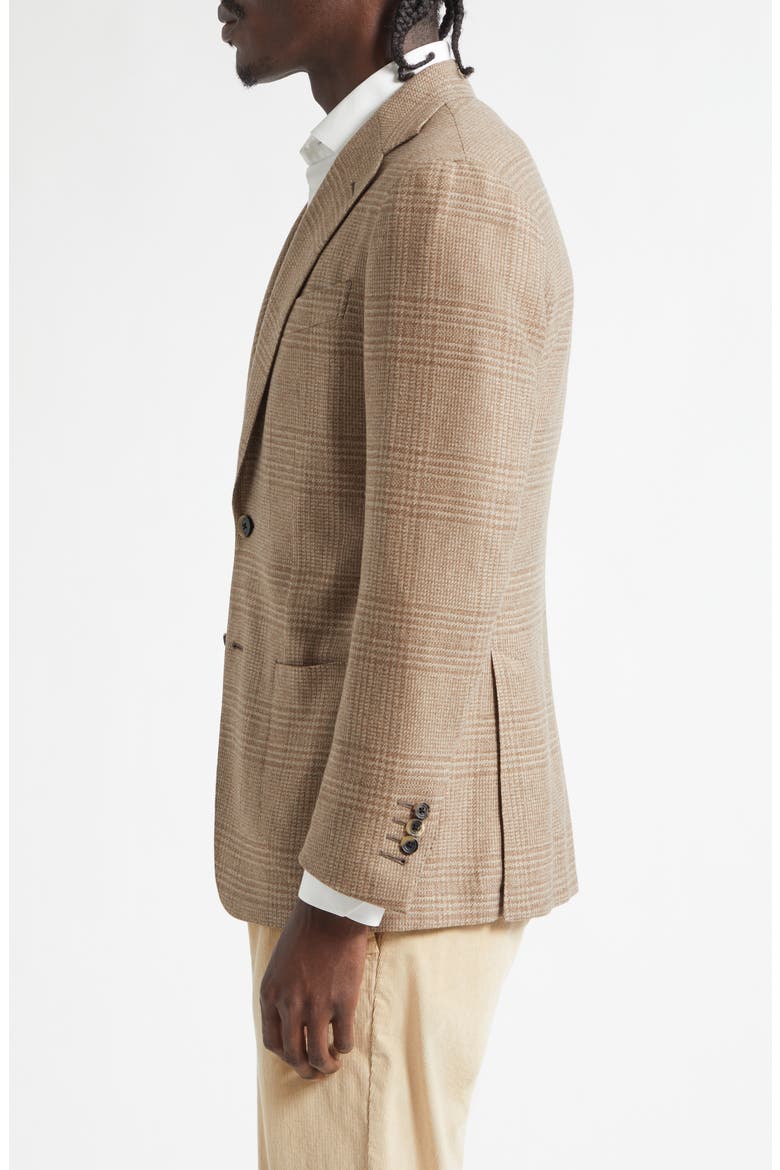 Unstructured Single Breasted Plaid Cashmere Sport Coat, Alternate, color, OAT POW