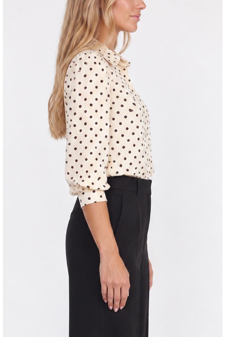 Cate Polkadot Ruched Sleeve Top, Alternate, color, Dot
