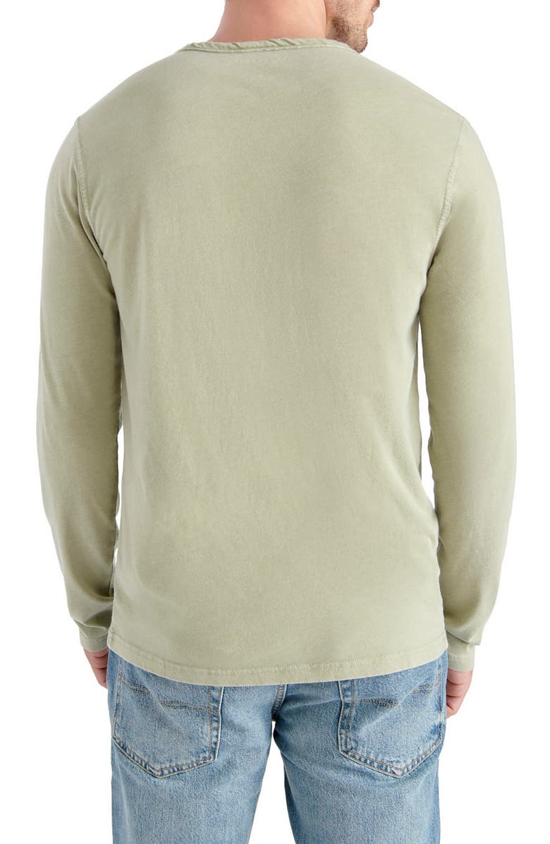 Lucky Brand Notch Neck Mineral Wash Long Sleeve T-Shirt, Alternate, color, Loden Green