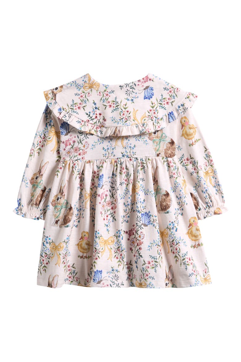 Kids' Floral Long Sleeve Cotton Dress, Alternate, color, CREAM