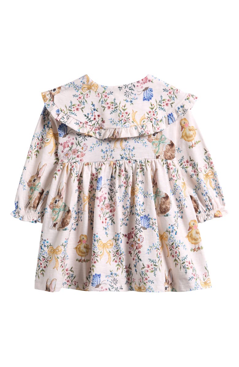 NEXT Kids' Floral Long Sleeve Cotton Dress, Alternate, color, Cream