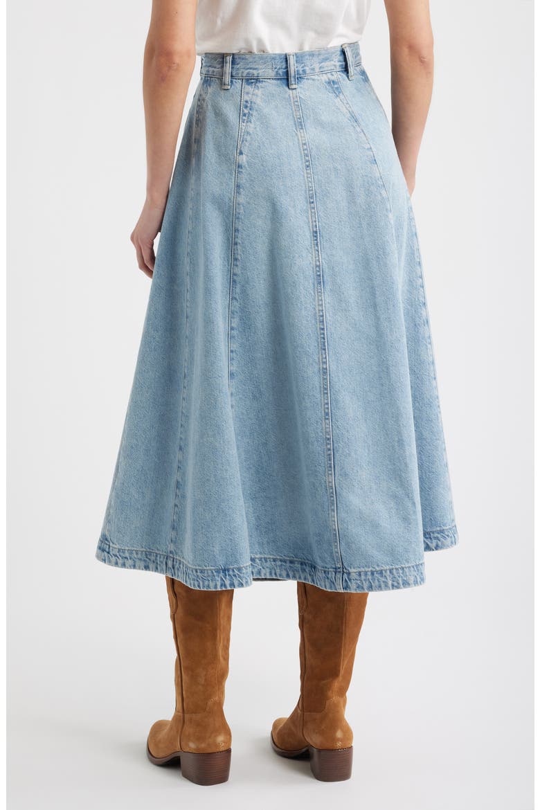Denim Midi Skirt, Alternate, color, EDMONSON WASH
