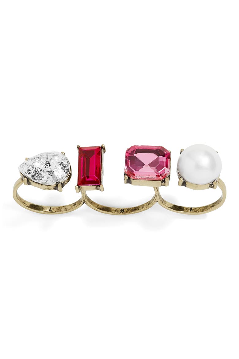 x Micaela Erlanger Weekend Warrior Knuckle Ring, Main, color, MULTI/ GOLD