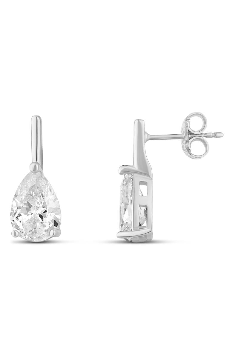 SHYMI Cubic Zirconia Bar Drop Earrings, Main, color, Silver