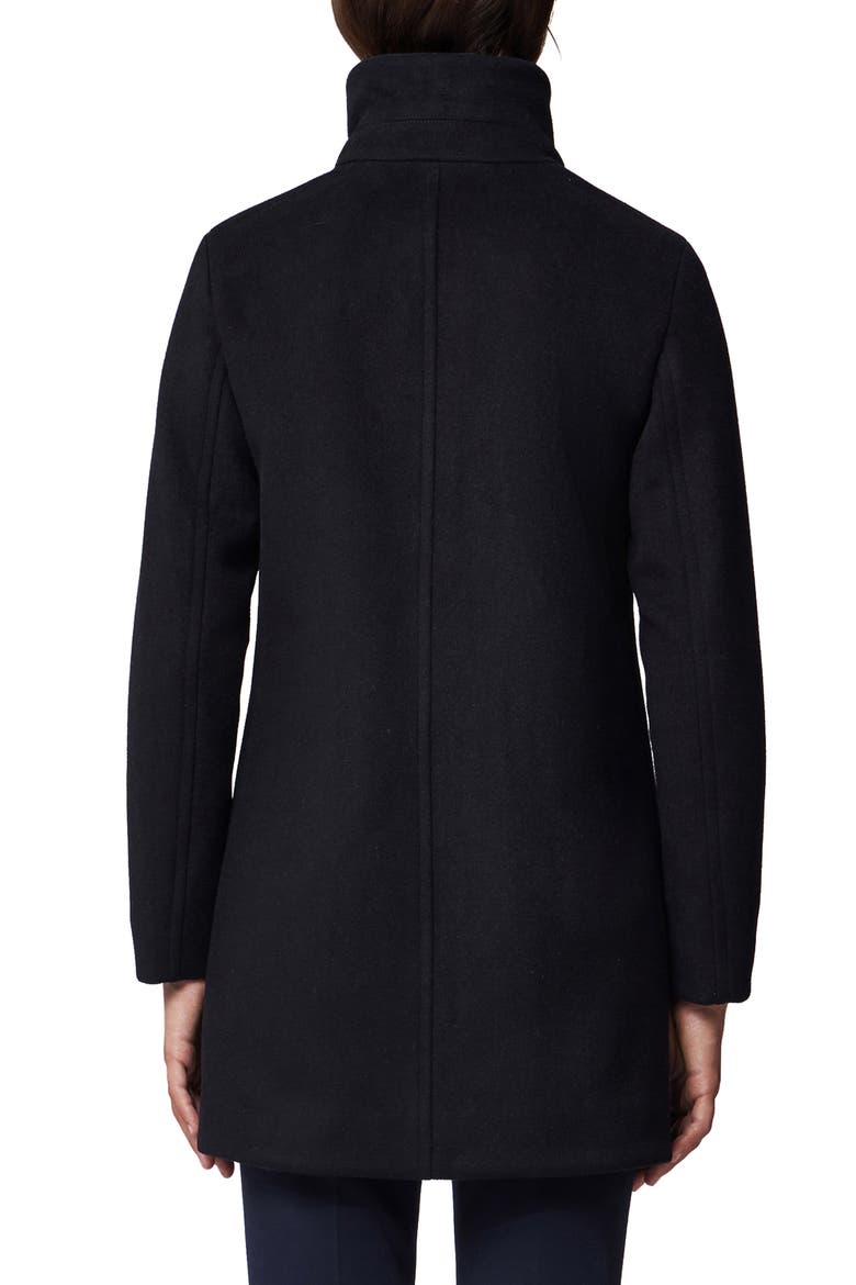 Abbi Wool Blend Coat with Removable Quilted Puffer Bib, Alternate, color, BLACK