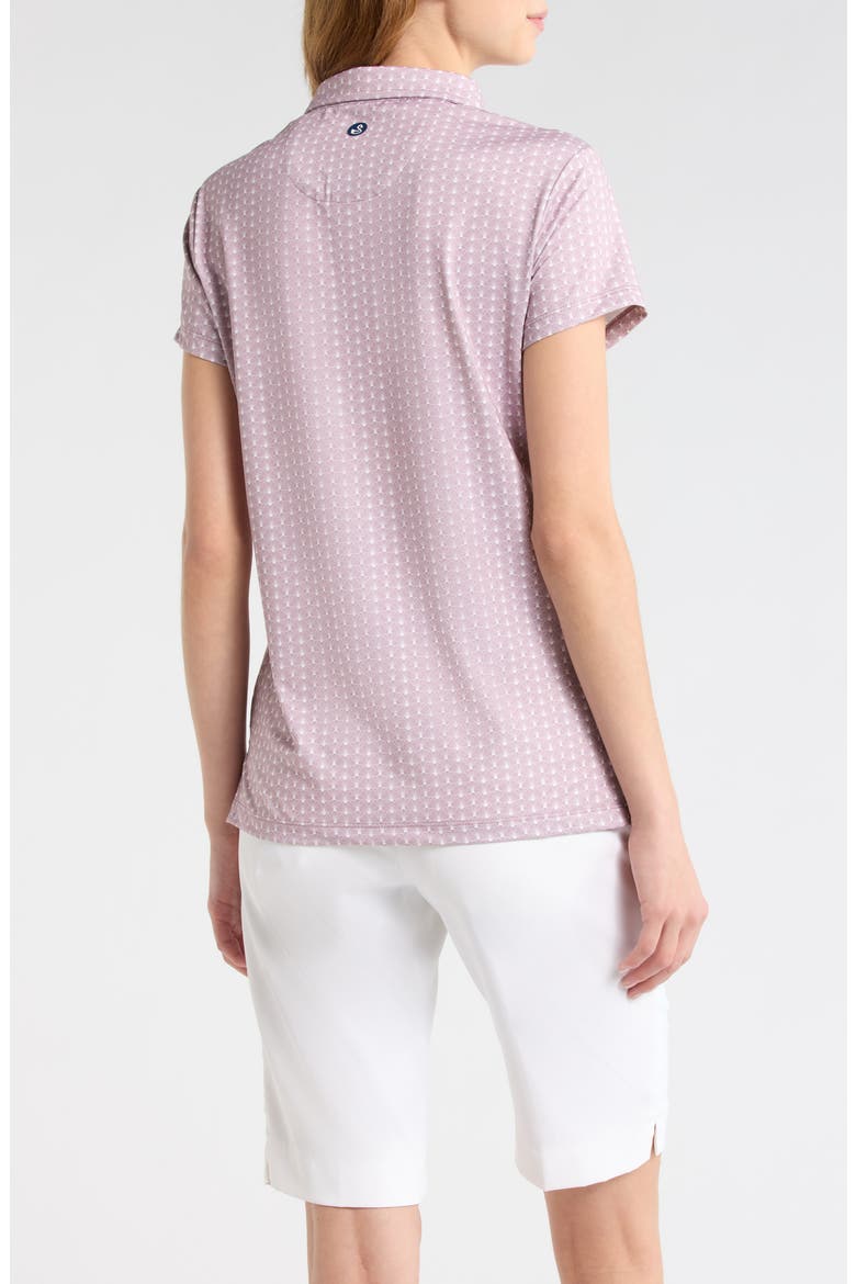 Lauren Print Golf Polo, Alternate, color, MAUVE
