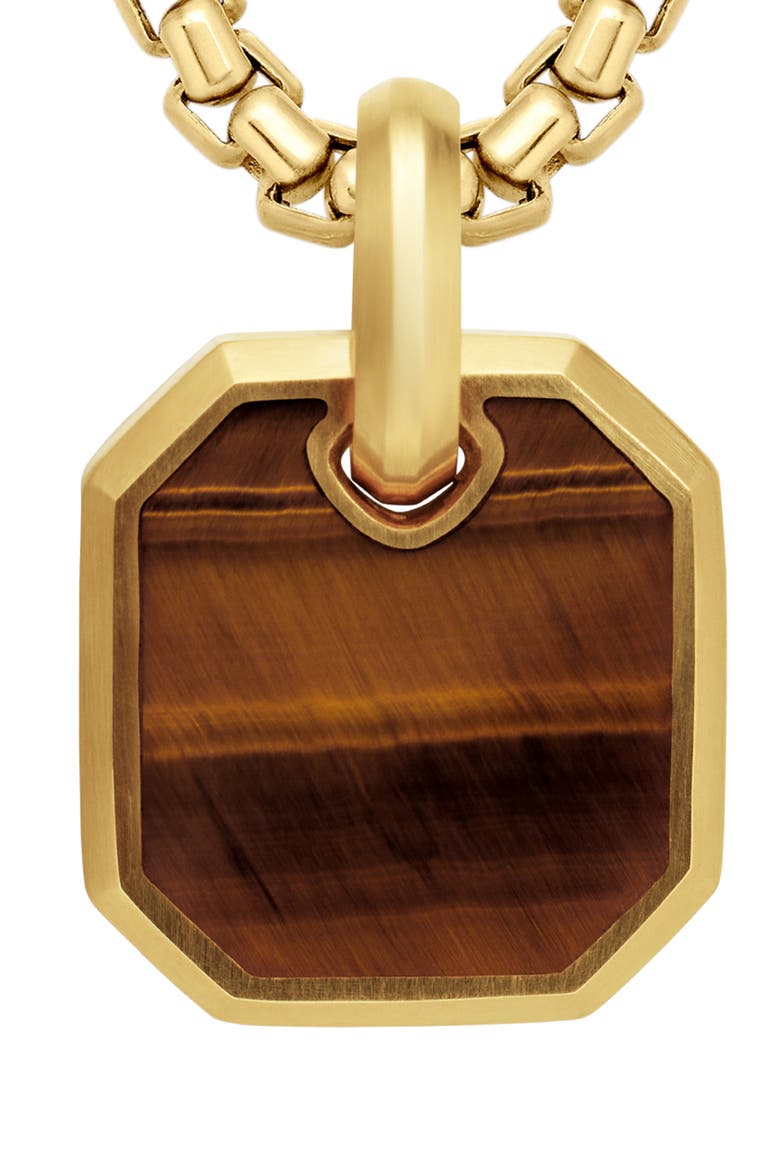 Roman Amulet in 18K Yellow Gold with Tiger's Eye, Alternate, color, 18K YELLOW GOLD