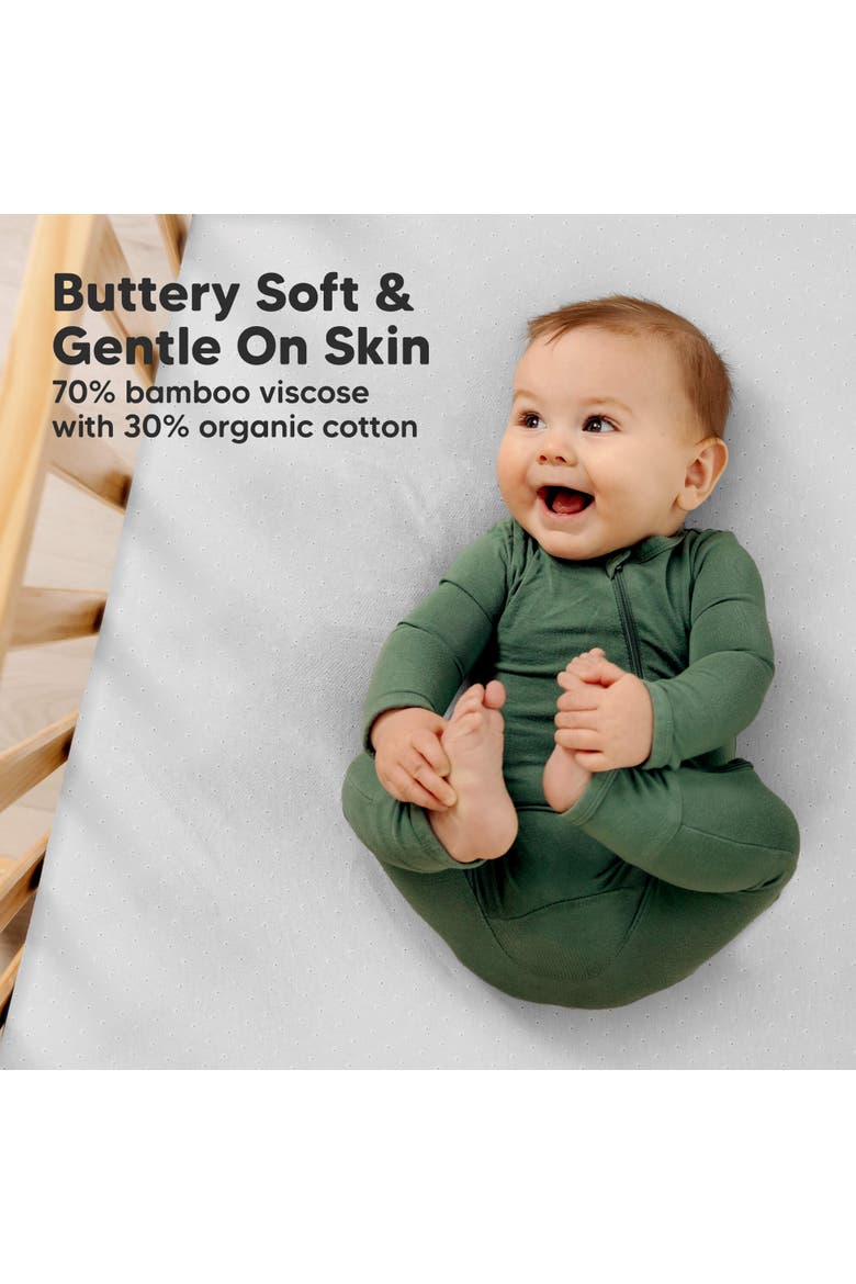 2-Pack Aereo Fitted Crib Sheets, Alternate, color, Pearl Gray