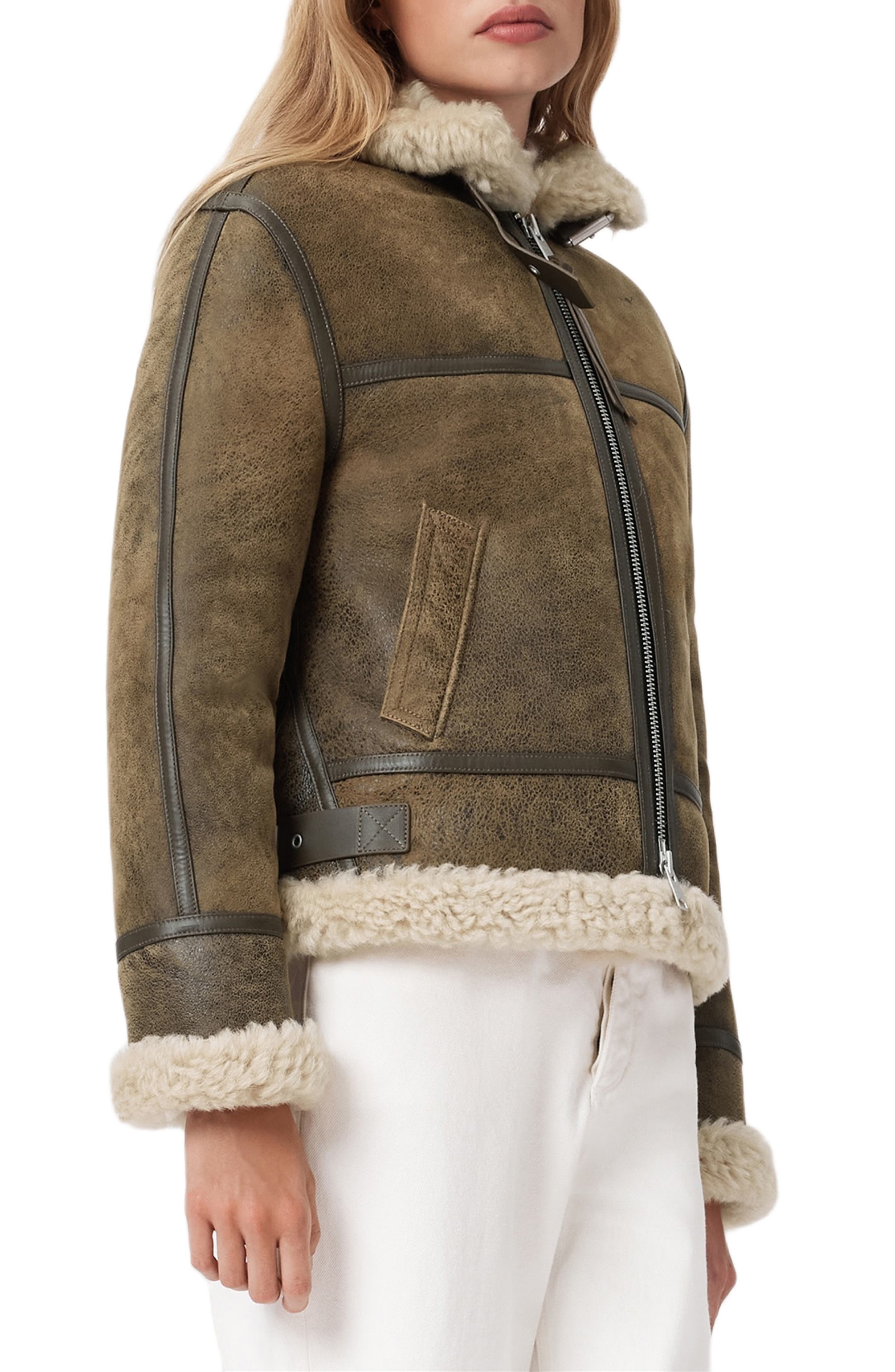Lorel Leather & Genuine Shearling Flying Jacket