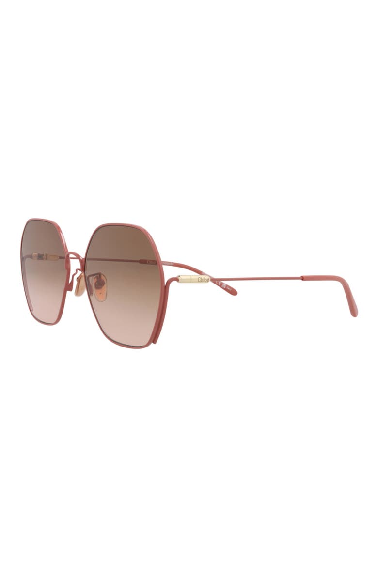 61mm Oversize Round Sunglasses, Alternate, color, PINK PINK BROWN