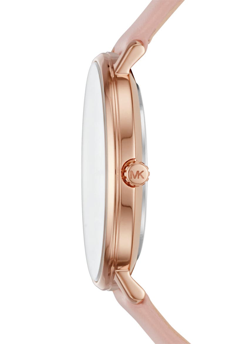 Pyper Leather Strap Watch, 38mm, Alternate, color, ROSE GOLD