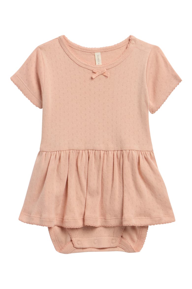 Peplum Organic Cotton Pointelle Bodysuit, Main, color, MELON