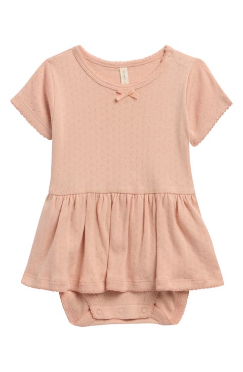 Peplum Organic Cotton Pointelle Bodysuit (Baby)