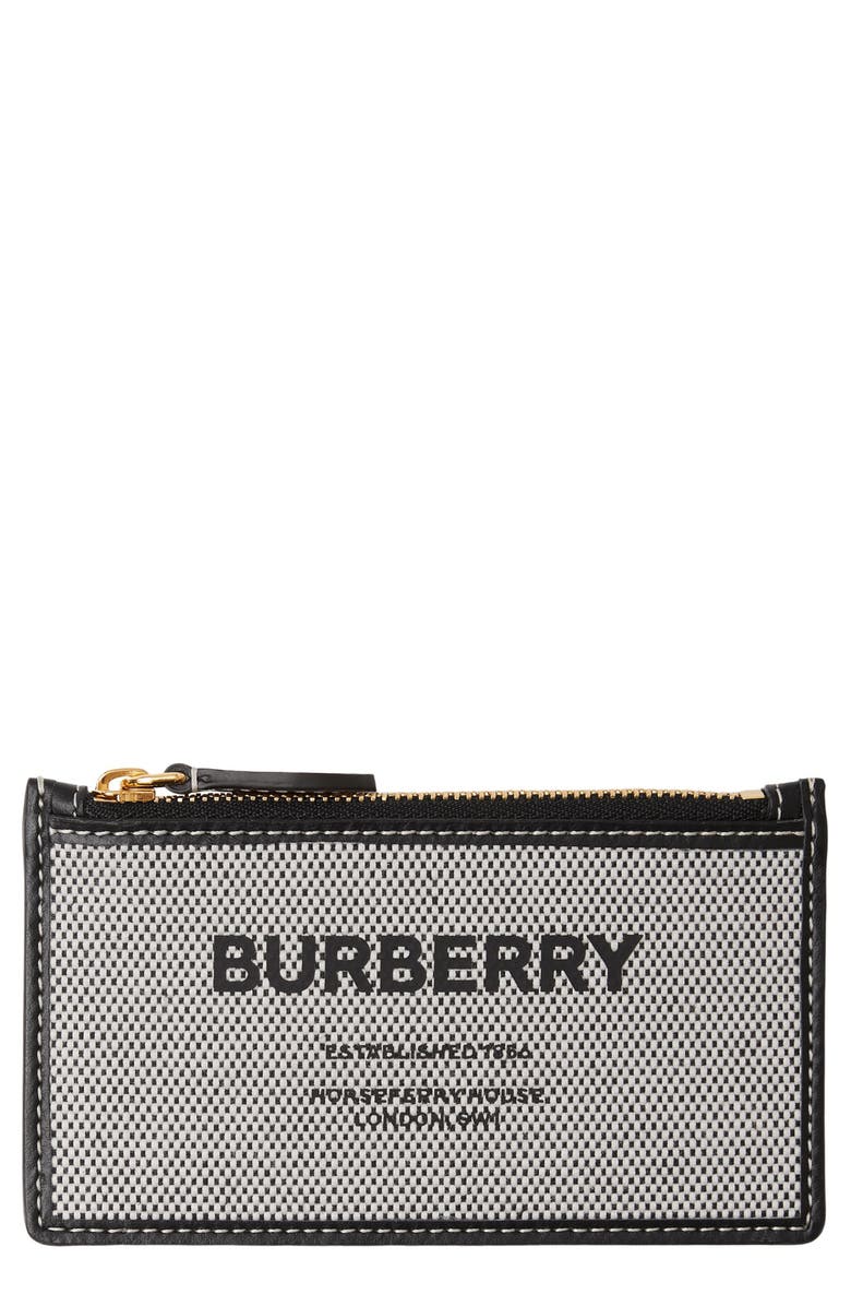 Burberry Somerset Canvas & Leather Card Case, Main, color,