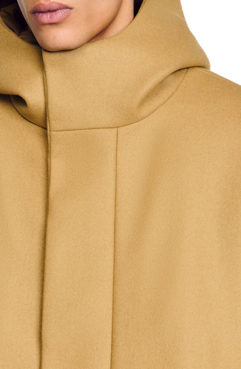 SANDRO Hooded wool parka, Alternate, color, 